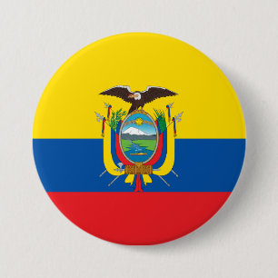Flag of Ecuador 7.5 Cm Round Badge