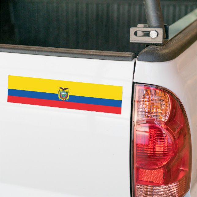 Flag of Ecuador Bumper Sticker (On Truck)