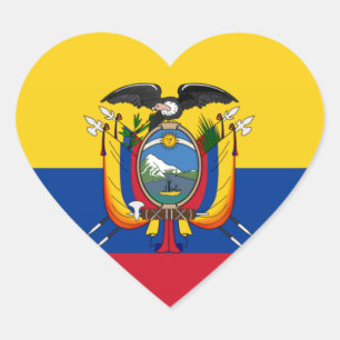 Flag of Ecuador Heart Sticker
