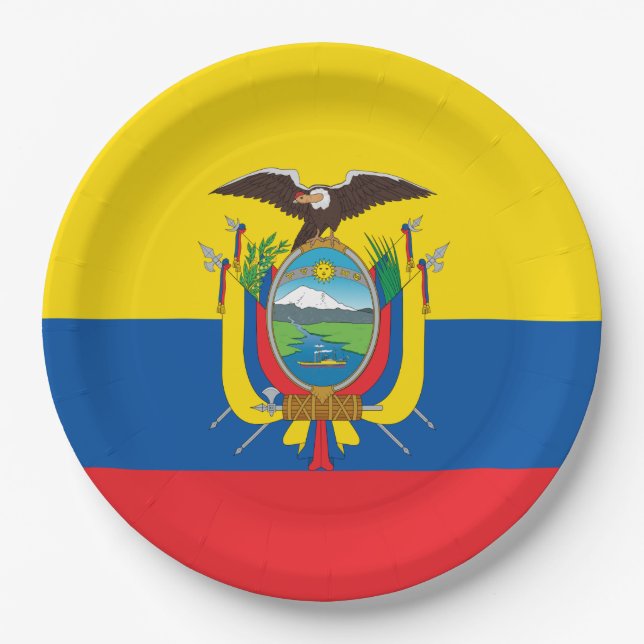 Flag of Ecuador Paper Plate (Front)