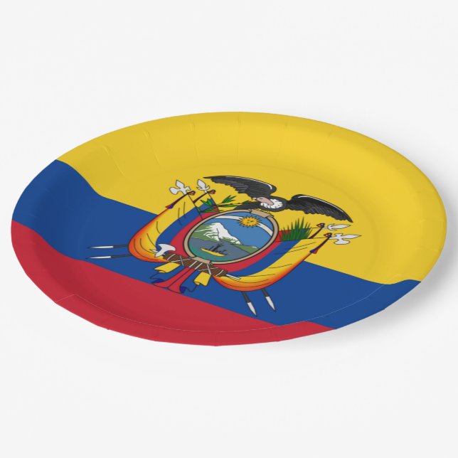 Flag of Ecuador Plate (Angled)