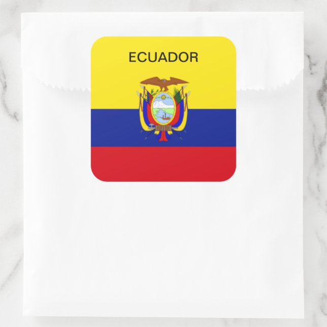 Flag of Ecuador Square Sticker (Bag)