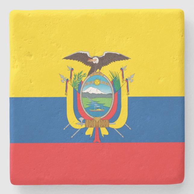Flag of Ecuador Stone Coaster (Front)