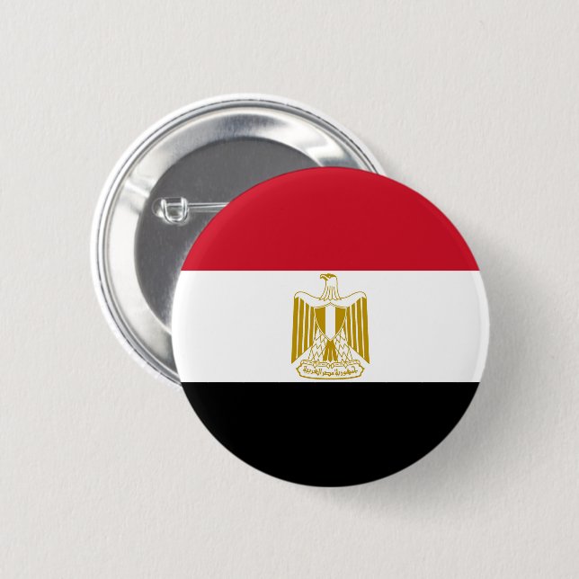 Flag of Egypt 6 Cm Round Badge (Front & Back)