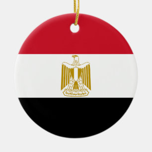 Flag of Egypt Ceramic Tree Decoration