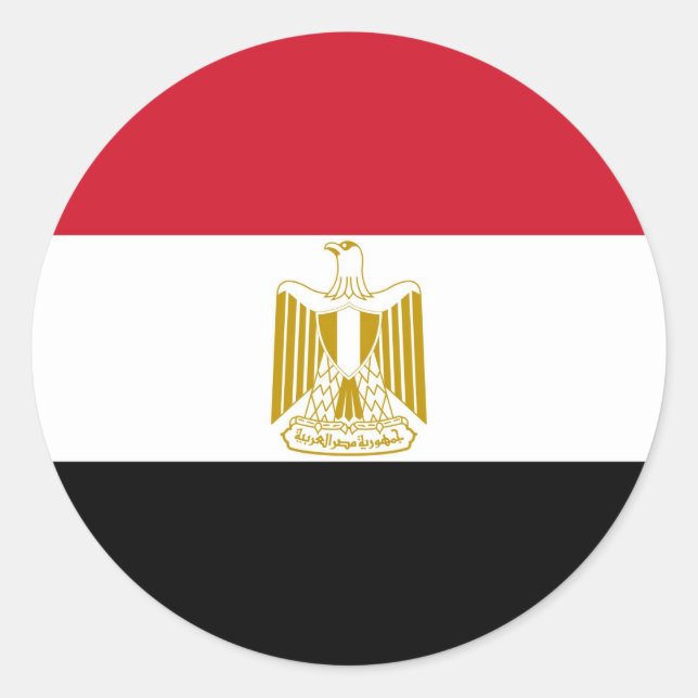 Flag of Egypt Classic Round Sticker (Front)