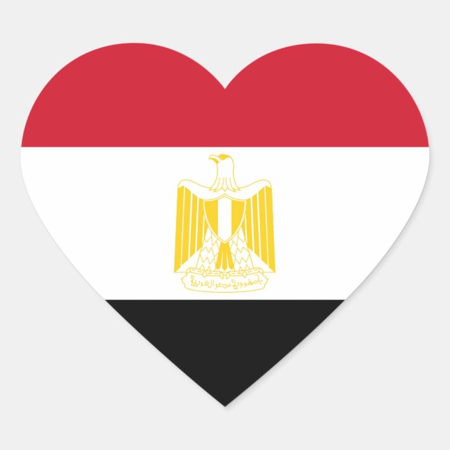 Flag of Egypt Heart Sticker (Front)