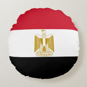 Flag of Egypt Round Cushion