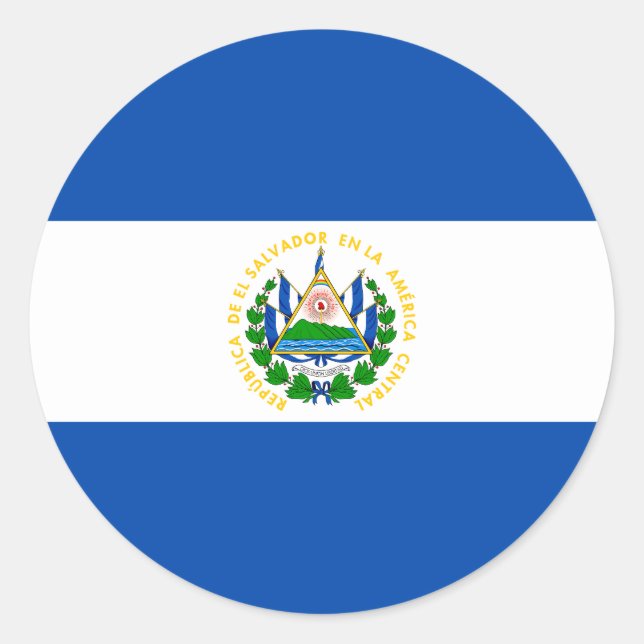 Flag of El Salvador Classic Round Sticker (Front)