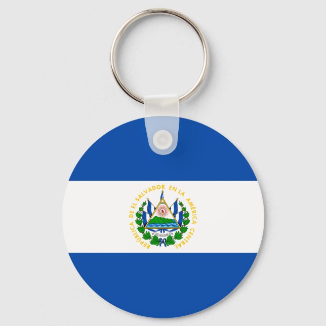 Flag of El Salvador Key Ring (Front)