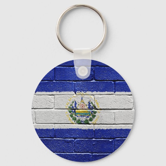 Flag of El Salvador Key Ring (Front)