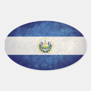 Flag of El Salvador Oval Sticker