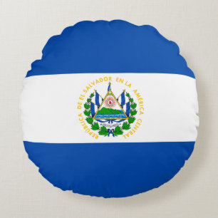 Flag of El Salvador Round Cushion