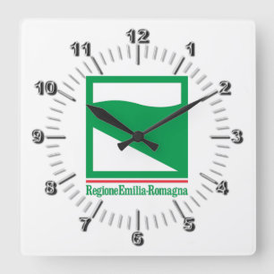 Flag of Emilia Romagna (Italy) Square Wall Clock