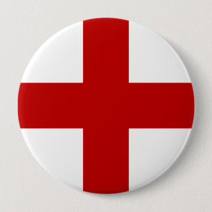 Flag of England or St. George Cross 10 Cm Round Badge