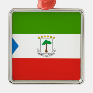 Flag of Equatorial Guinea (Africa) Metal Tree Decoration