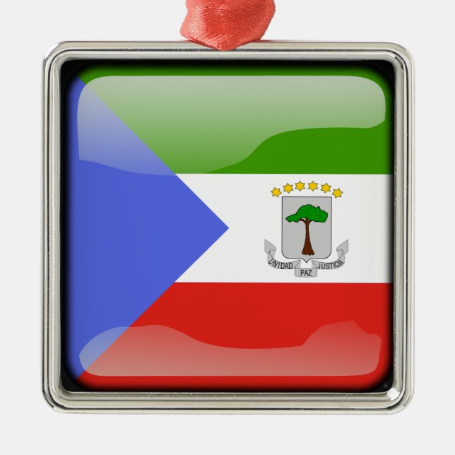 Flag of Equatorial Guinea Metal Tree Decoration (Front)