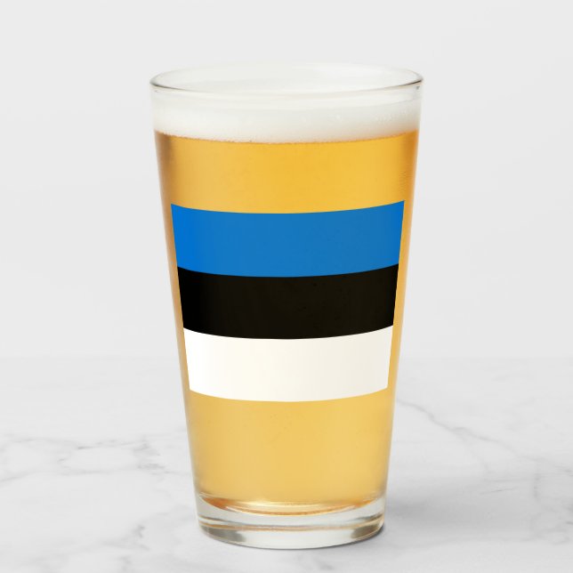 Flag of Estonia Glass (Front Filled)