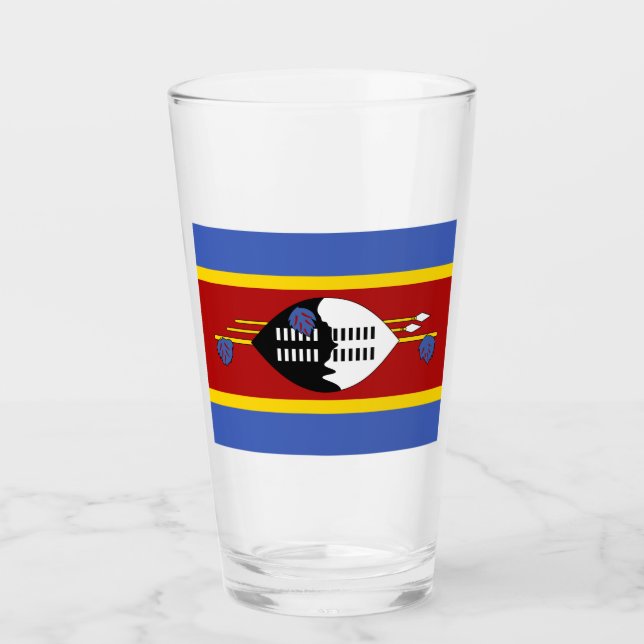 Flag of Eswatini (Swaziland) Glass (Front)