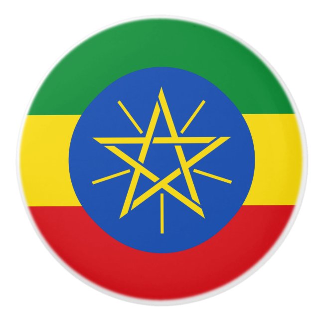 Flag of Ethiopia Ceramic Knob (Front)