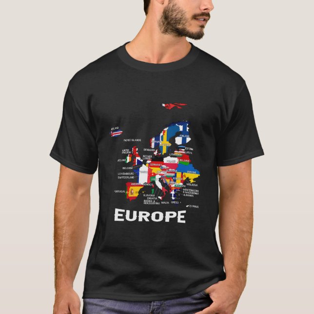 Flag Of Europe European Flags Map Of Europe Europe T-Shirt (Front)