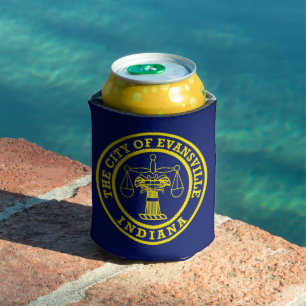 Flag of Evansville, Indiana Can Cooler
