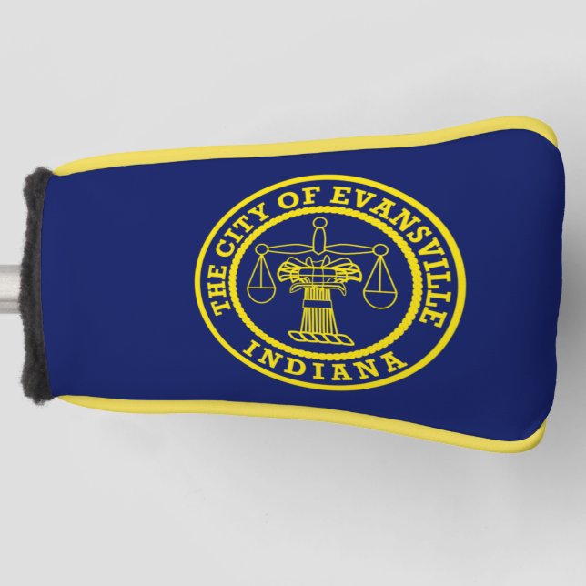 Flag of Evansville, Indiana Golf Head Cover (Front)