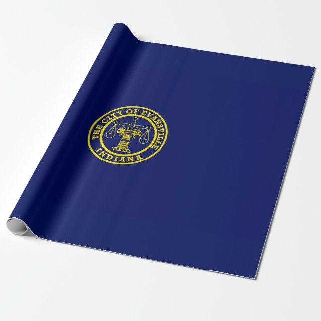 Flag of Evansville (Indiana) Wrapping Paper (Unrolled)