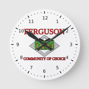 Flag of Ferguson, Missouri Round Clock
