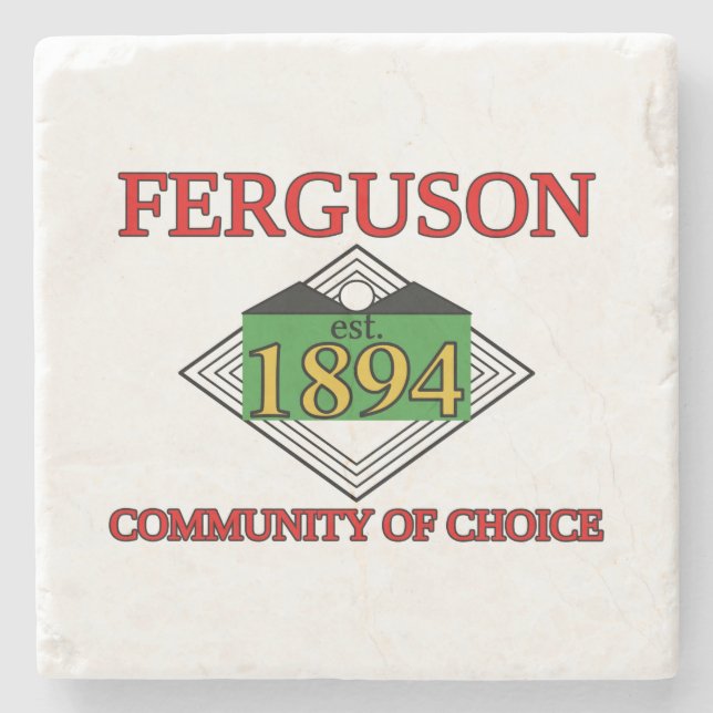 Flag of Ferguson, Missouri Stone Coaster (Front)