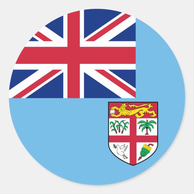 Flag of Fiji Classic Round Sticker (Front)