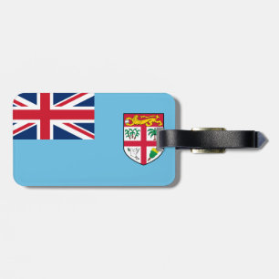 Flag of Fiji Luggage Tag w/ leather strap