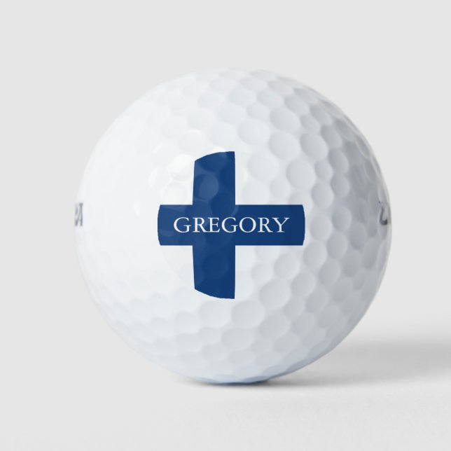 Flag of Finlad With Custom Name Golf Balls (Front)