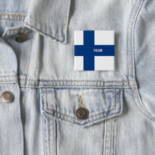 Flag of Finland 15 Cm Square Badge