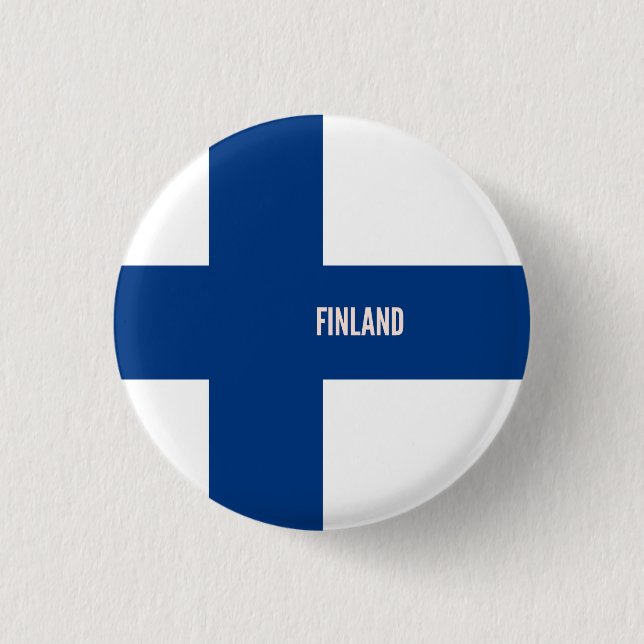 Flag of Finland 3 Cm Round Badge (Front)