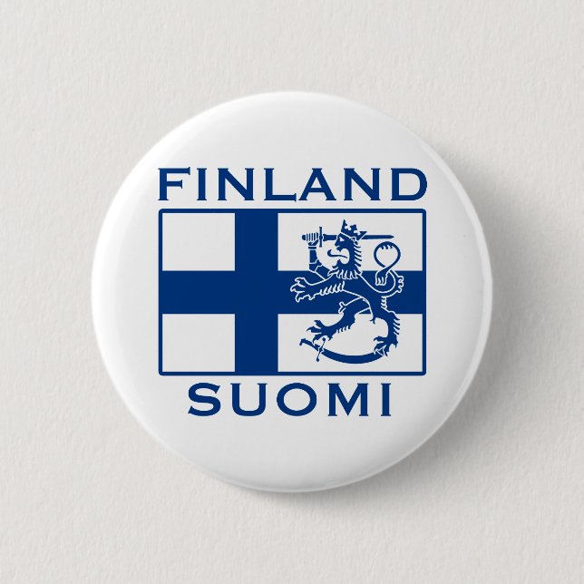 Flag of Finland 6 Cm Round Badge (Front)
