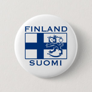 Flag of Finland 6 Cm Round Badge