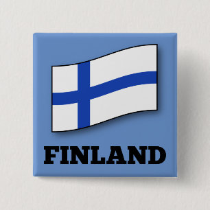 Flag of Finland custom design 15 Cm Square Badge