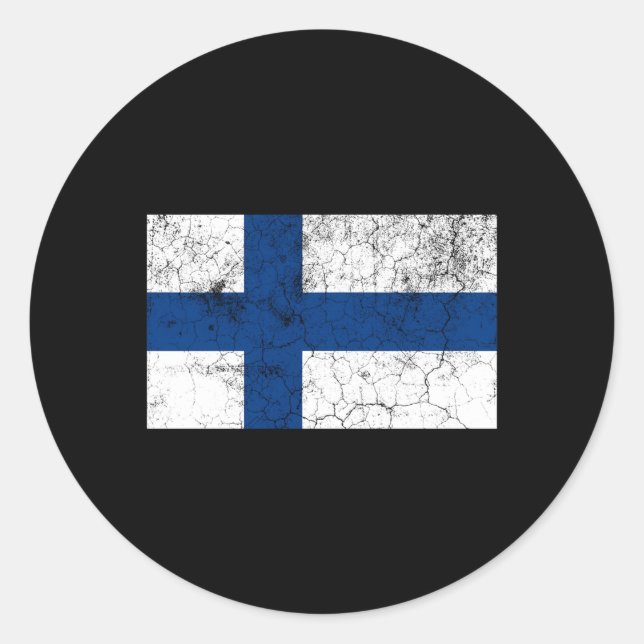 Flag Of Finland Finnish Flag Classic Round Sticker (Front)