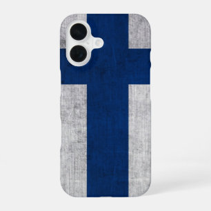 Flag of Finland Grunge iPhone 16 Case