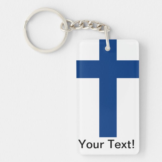 Flag of Finland Key Ring (Front)
