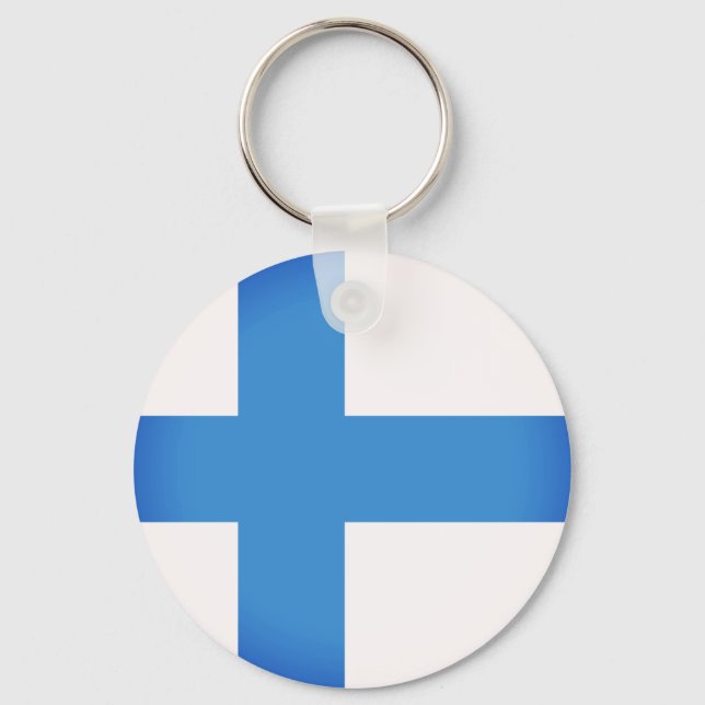 Flag of Finland Key Ring (Front)