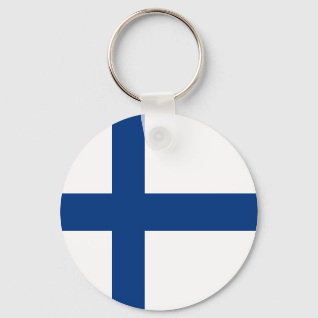 Flag of Finland Key Ring (Front)