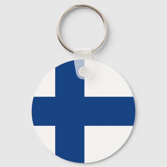 Flag of Finland Key Ring (Front)