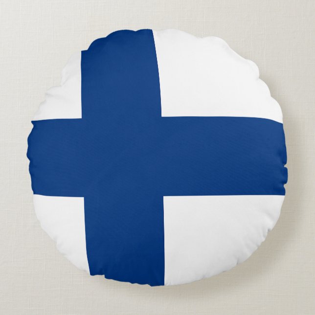Flag of Finland Round Cushion (Front)