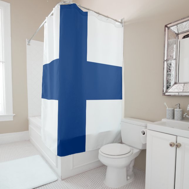 Flag of Finland Shower Curtain (In Situ)
