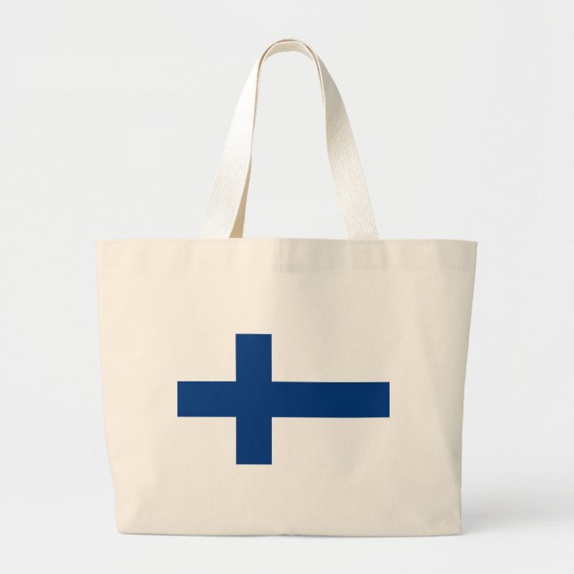 Flag of Finland - Suomen lippu - Finnish Flag Large Tote Bag (Front)