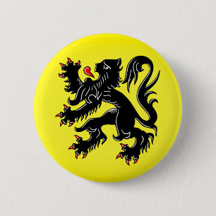 Flag of Flanders 6 Cm Round Badge