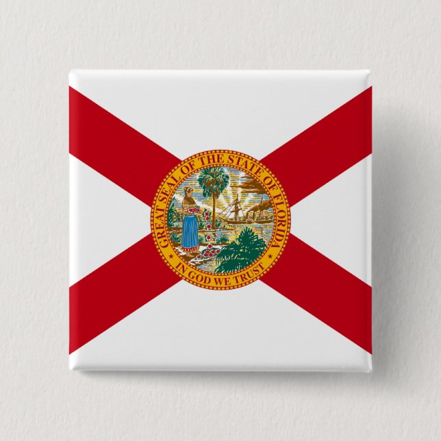 Flag of Florida 15 Cm Square Badge (Front)