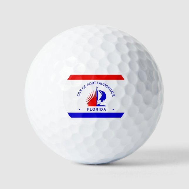 Flag of Fort Lauderdale, Florida Golf Balls (Front)